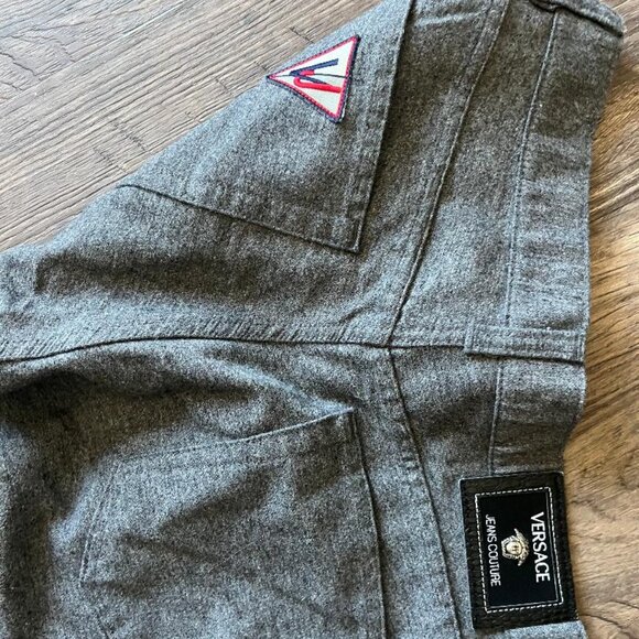 Men's Italian Versace Grey Fashion Designer Jeans 3448 Couture